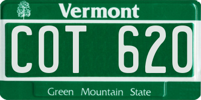 VT license plate COT620