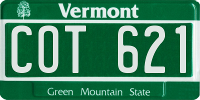 VT license plate COT621