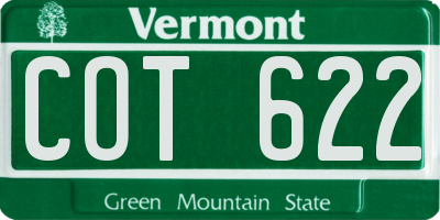 VT license plate COT622