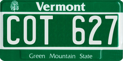 VT license plate COT627