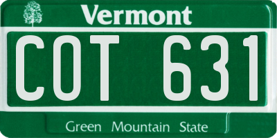 VT license plate COT631