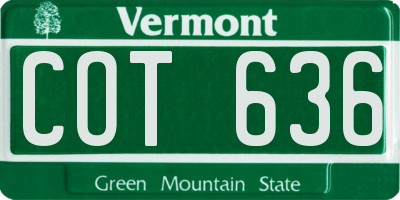 VT license plate COT636