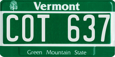 VT license plate COT637