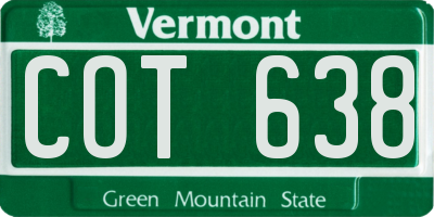 VT license plate COT638