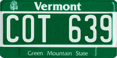 VT license plate COT639