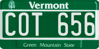 VT license plate COT656