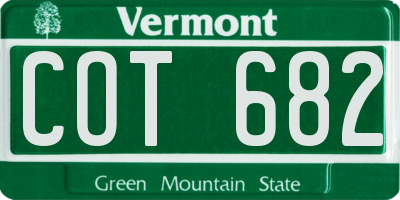 VT license plate COT682