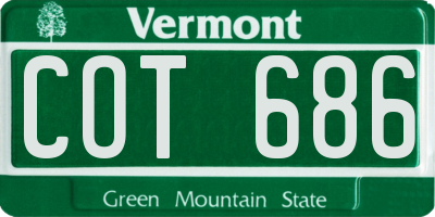 VT license plate COT686