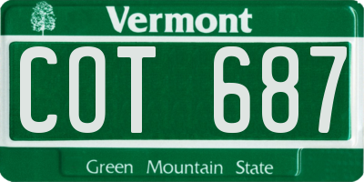 VT license plate COT687