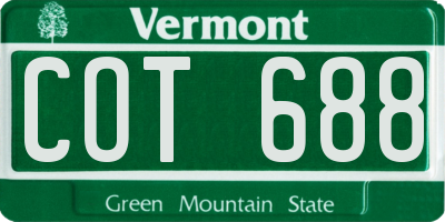 VT license plate COT688