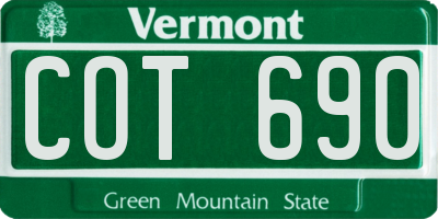 VT license plate COT690