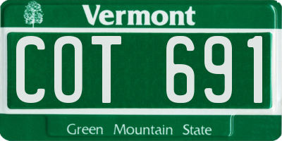 VT license plate COT691