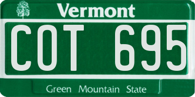 VT license plate COT695