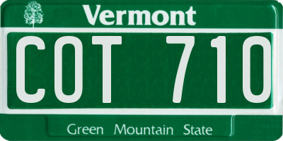 VT license plate COT710