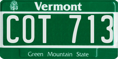 VT license plate COT713