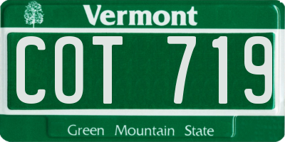 VT license plate COT719