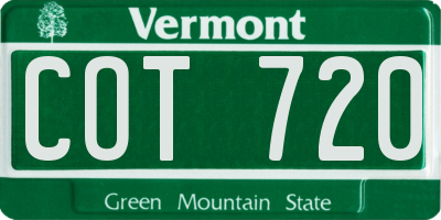VT license plate COT720