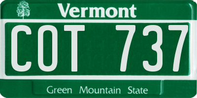 VT license plate COT737