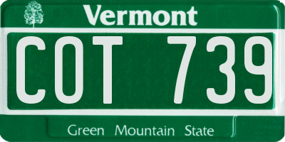 VT license plate COT739