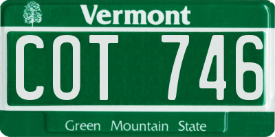 VT license plate COT746