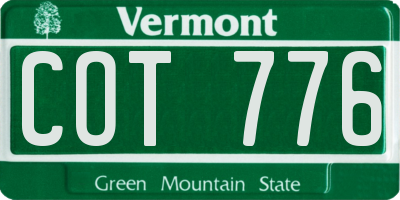 VT license plate COT776