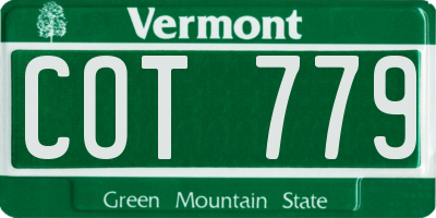 VT license plate COT779