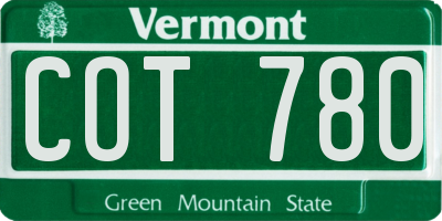 VT license plate COT780
