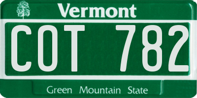 VT license plate COT782