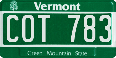 VT license plate COT783