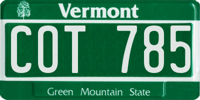 VT license plate COT785