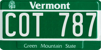 VT license plate COT787