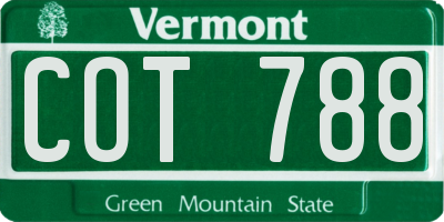 VT license plate COT788
