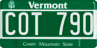 VT license plate COT790