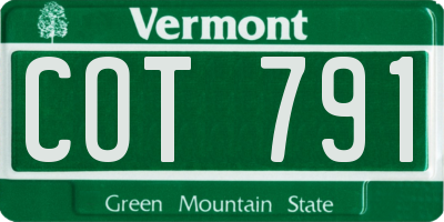 VT license plate COT791