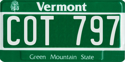 VT license plate COT797
