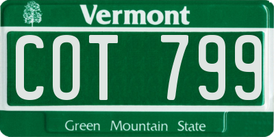 VT license plate COT799