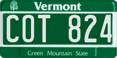 VT license plate COT824