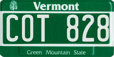VT license plate COT828
