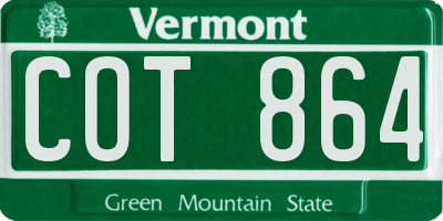 VT license plate COT864