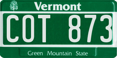 VT license plate COT873