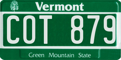 VT license plate COT879