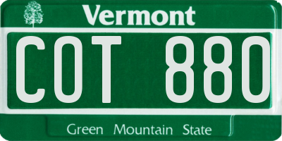 VT license plate COT880