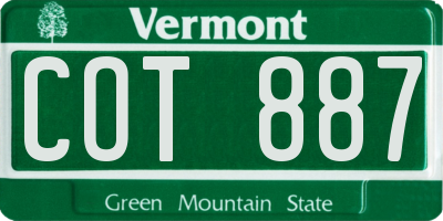 VT license plate COT887