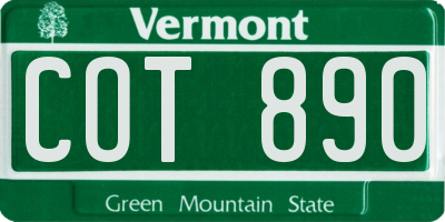 VT license plate COT890