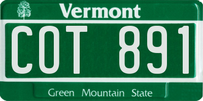 VT license plate COT891