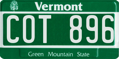 VT license plate COT896