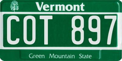 VT license plate COT897