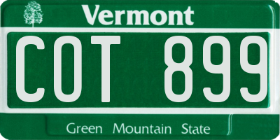 VT license plate COT899