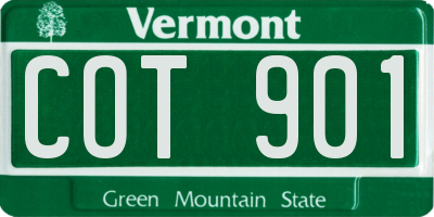 VT license plate COT901