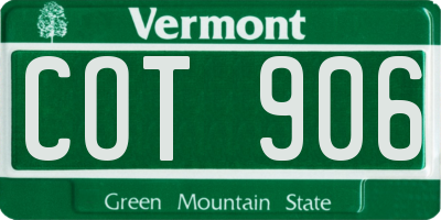 VT license plate COT906